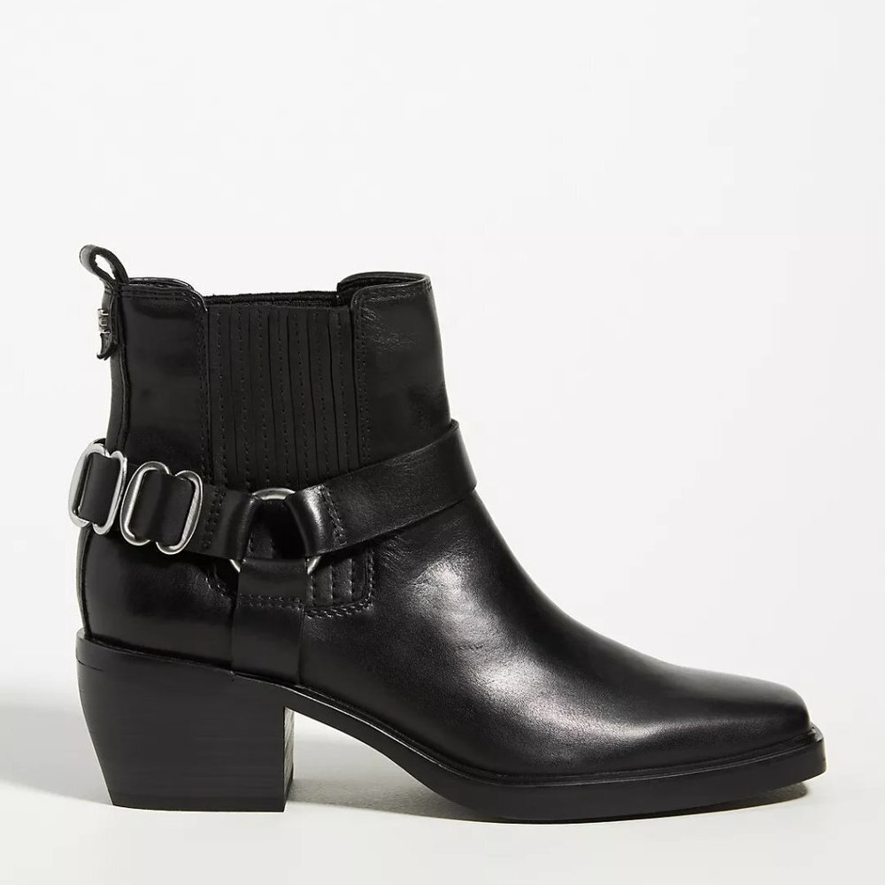NEW! Sam Edelman Bellamie Leather Ankle Boots Black